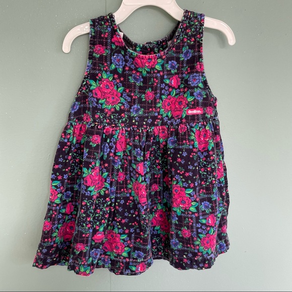 OshKosh B'gosh Other - Vintage 1990s Oshkosh B’Gosh Floral Print Corduroy Jumper Dress Size 3T